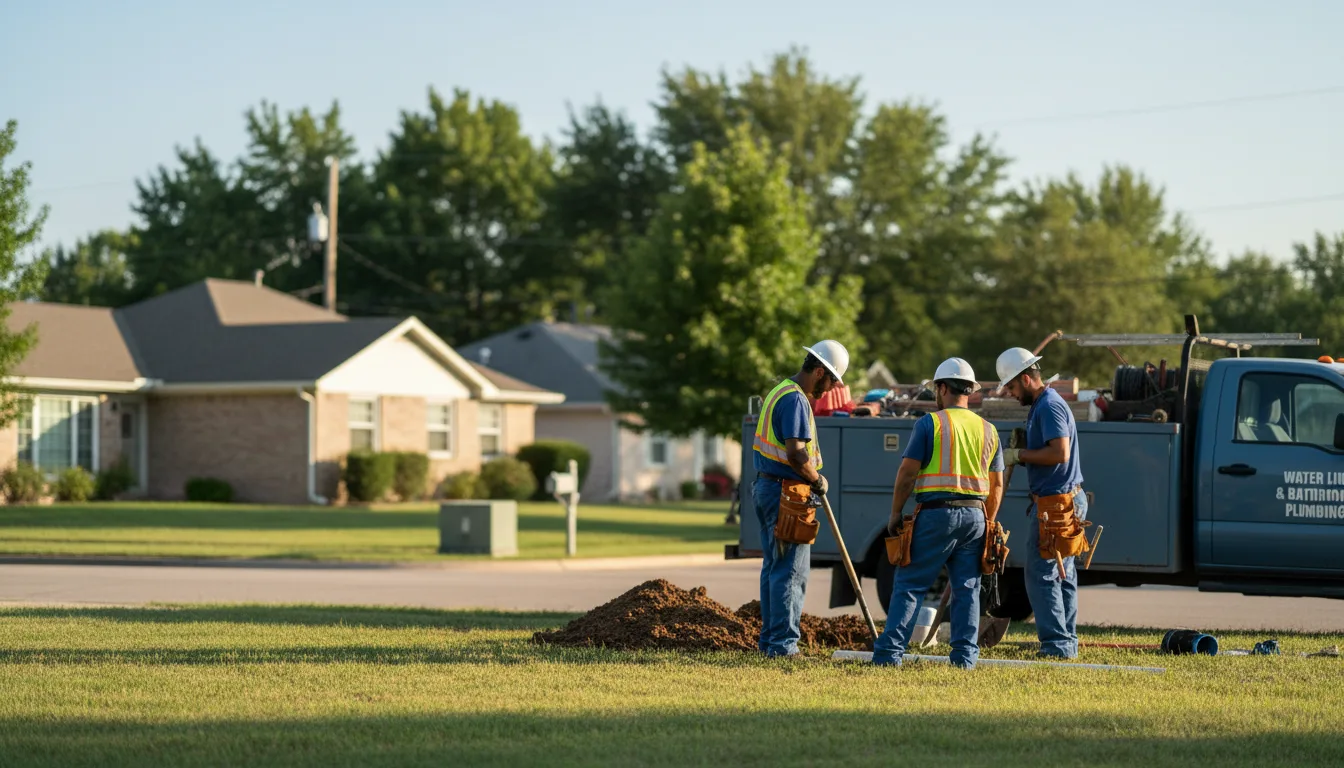 Residential water line and bathroom plumbing service in Meadow, UT